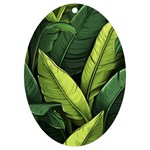 Banana leaves pattern UV Print Acrylic Ornament Oval