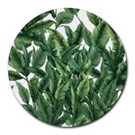 Tropical leaves Round Mousepad