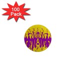 Yellow And Purple In Harmony 1  Mini Magnets (100 pack) 