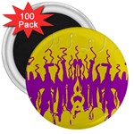Yellow And Purple In Harmony 3  Magnets (100 pack)