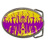 Yellow And Purple In Harmony Belt Buckles