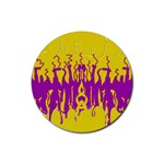 Yellow And Purple In Harmony Rubber Round Coaster (4 pack)