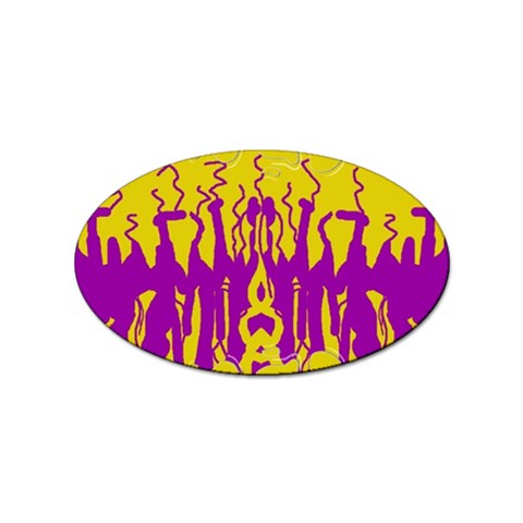 Yellow And Purple In Harmony Sticker Oval (10 pack) from UrbanLoad.com Front