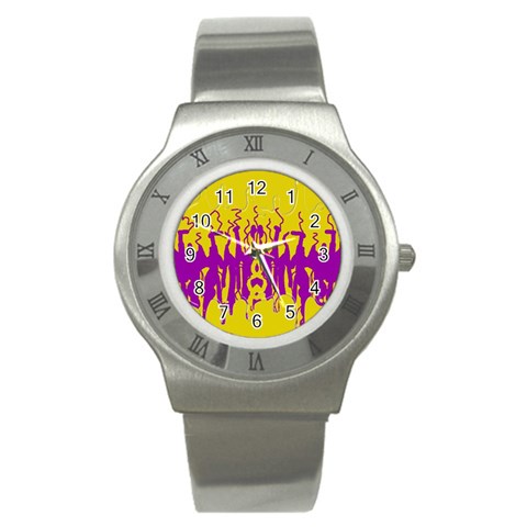 Yellow And Purple In Harmony Stainless Steel Watch from UrbanLoad.com Front