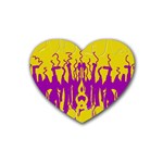Yellow And Purple In Harmony Rubber Coaster (Heart)