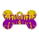 Yellow And Purple In Harmony Dog Tag Bone (One Side)