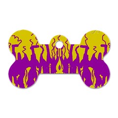 Yellow And Purple In Harmony Dog Tag Bone (Two Sides) from UrbanLoad.com Front