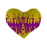 Yellow And Purple In Harmony Standard 16  Premium Heart Shape Cushions