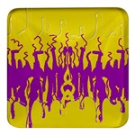 Yellow And Purple In Harmony Square Glass Fridge Magnet (4 pack)