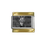Lion King Of The Jungle Nature Gold Trim Italian Charm (9mm)