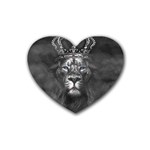 Lion King Of The Jungle Nature Rubber Coaster (Heart)