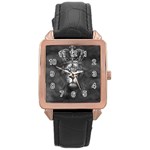 Lion King Of The Jungle Nature Rose Gold Leather Watch 