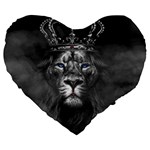 Lion King Of The Jungle Nature Large 19  Premium Flano Heart Shape Cushions