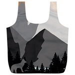 Mountain Wolf Tree Nature Moon Full Print Recycle Bag (XL)