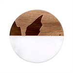 Mountain Wolf Tree Nature Moon Classic Marble Wood Coaster (Round) 
