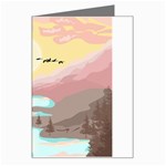 Mountain Birds River Sunset Nature Greeting Card