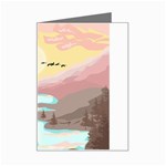 Mountain Birds River Sunset Nature Mini Greeting Card