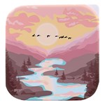 Mountain Birds River Sunset Nature Stacked food storage container