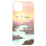 Mountain Birds River Sunset Nature iPhone 14 Plus Black UV Print Case