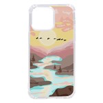 Mountain Birds River Sunset Nature iPhone 14 Pro Max TPU UV Print Case