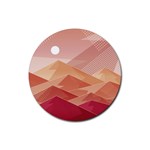Mountains Sunset Landscape Nature Rubber Round Coaster (4 pack)