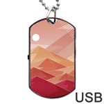 Mountains Sunset Landscape Nature Dog Tag USB Flash (Two Sides)