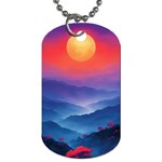 Valley Night Mountains Dog Tag (One Side)