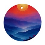 Valley Night Mountains Round Ornament (Two Sides)