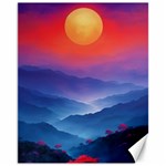 Valley Night Mountains Canvas 11  x 14 