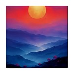 Valley Night Mountains Face Towel