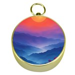 Valley Night Mountains Gold Compasses