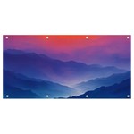 Valley Night Mountains Banner and Sign 8  x 4 