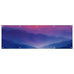Valley Night Mountains Banner and Sign 12  x 4 