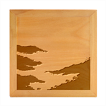 Valley Night Mountains Wood Photo Frame Cube