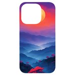 Valley Night Mountains iPhone 14 Pro Black UV Print Case