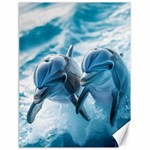 Dolphin Swimming Sea Ocean Canvas 18  x 24 