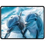Dolphin Swimming Sea Ocean Fleece Blanket (Large)
