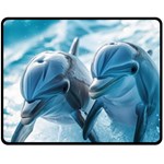 Dolphin Swimming Sea Ocean Fleece Blanket (Medium)