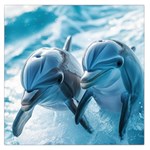 Dolphin Swimming Sea Ocean Square Satin Scarf (36  x 36 )
