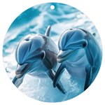 Dolphin Swimming Sea Ocean UV Print Acrylic Ornament Round