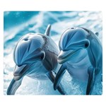 Dolphin Swimming Sea Ocean Premium Plush Fleece Blanket (Small)