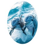 Dolphin Swimming Sea Ocean UV Print Acrylic Ornament Oval