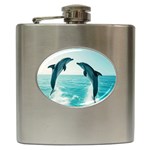 Dolphin Sea Ocean Hip Flask (6 oz)