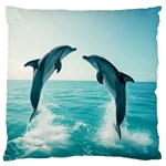 Dolphin Sea Ocean Large Premium Plush Fleece Cushion Case (One Side)