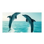 Dolphin Sea Ocean Satin Wrap 35  x 70 