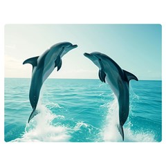 Dolphin Sea Ocean Two Sides Premium Plush Fleece Blanket (Extra Small) from UrbanLoad.com 40 x30  Blanket Back