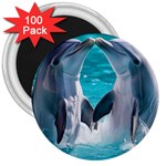 Dolphins Sea Ocean 3  Magnets (100 pack)