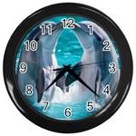 Dolphins Sea Ocean Wall Clock (Black)