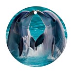 Dolphins Sea Ocean Round Ornament (Two Sides)