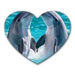 Dolphins Sea Ocean Heart Mousepad